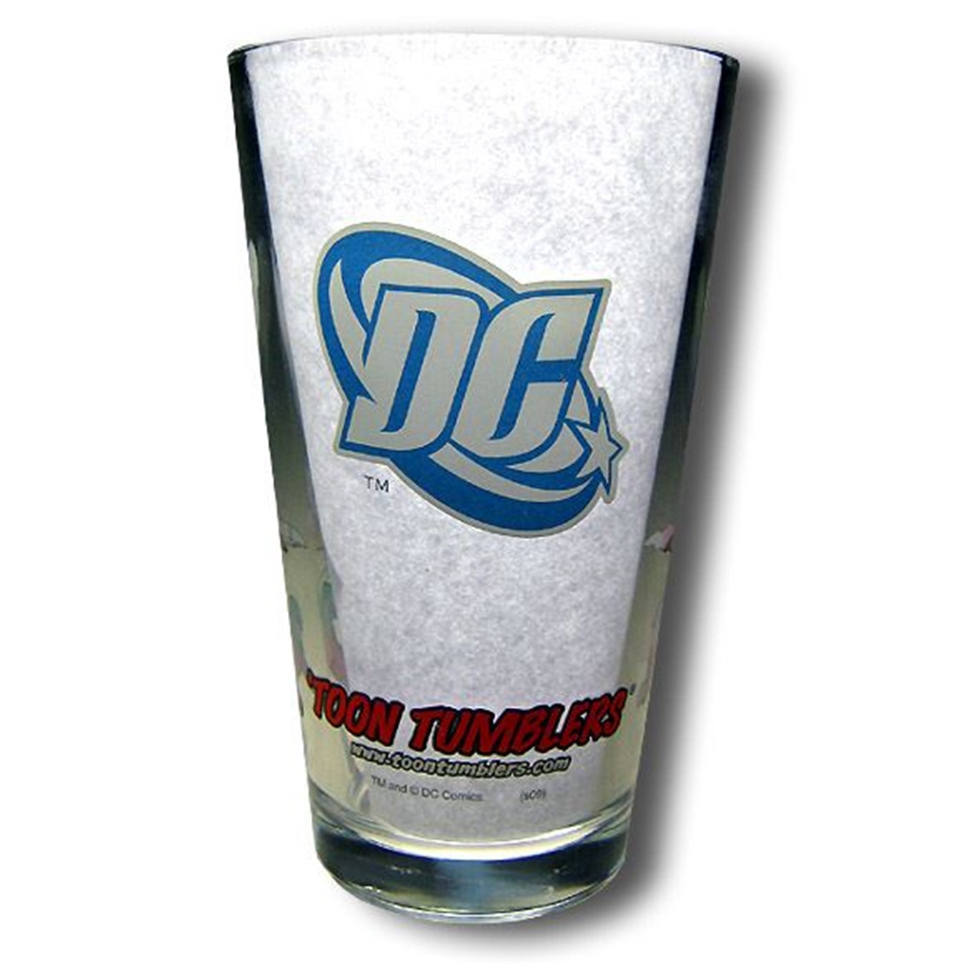 Justice Society of America Clear Pint Glass