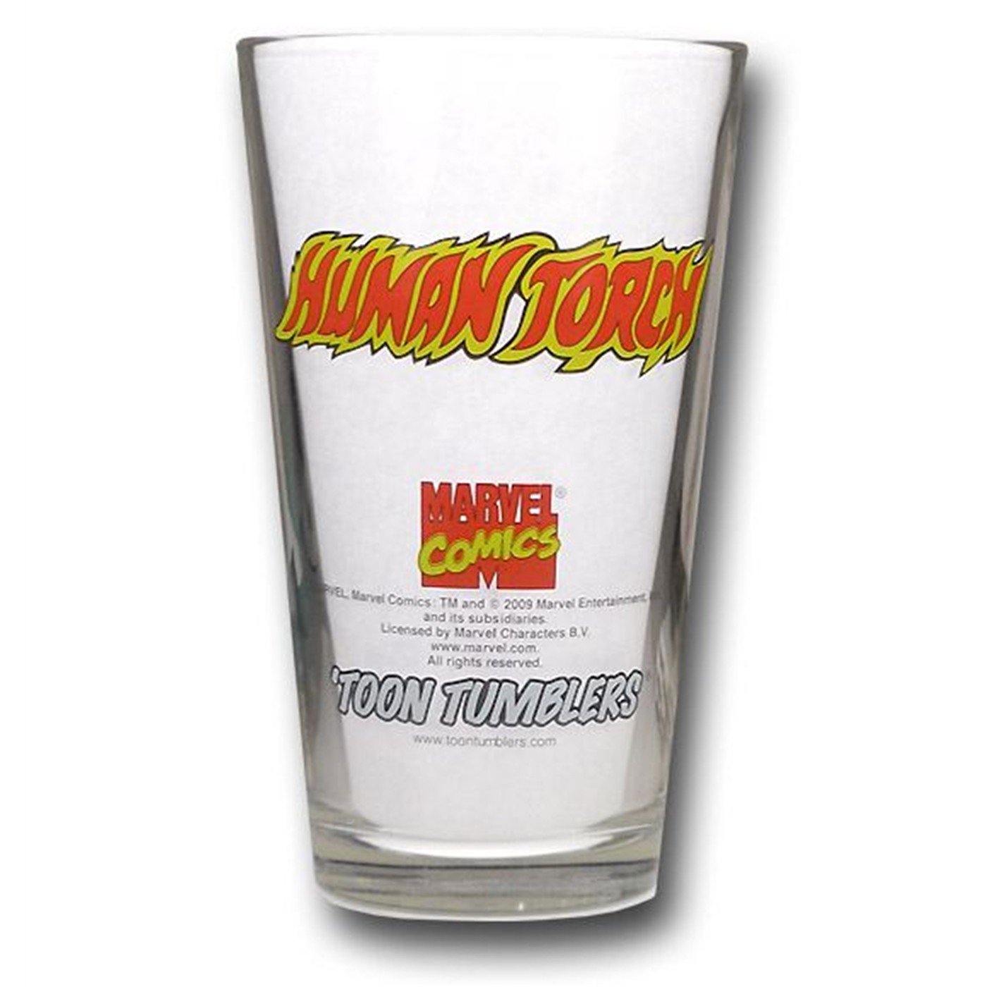 Human Torch Silver Age Pint Glass