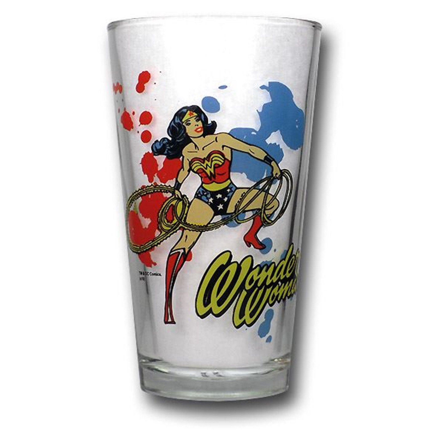 Wonder Woman Splatter Paint Pint Glass
