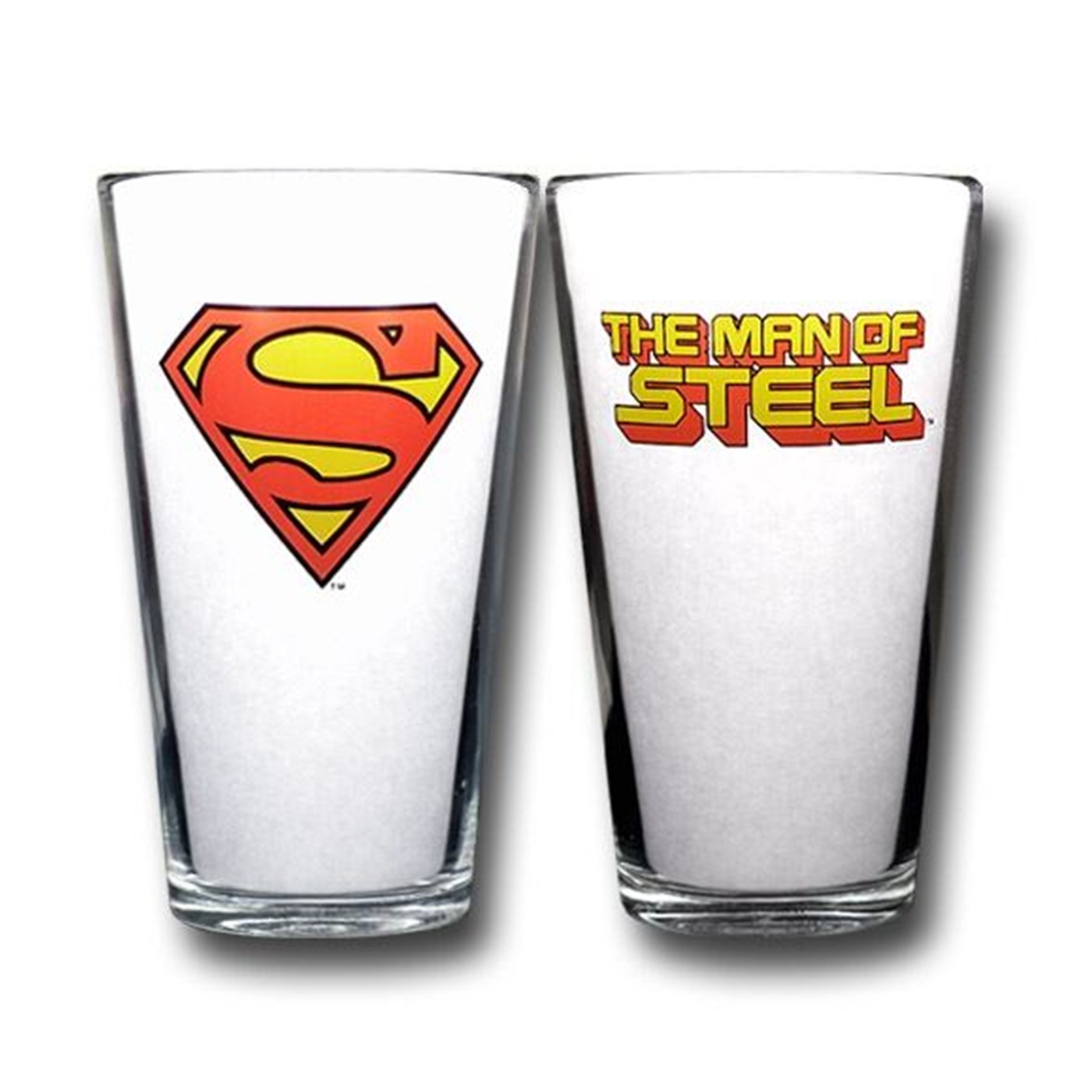 Set of 2 Superman 16 oz Glasses