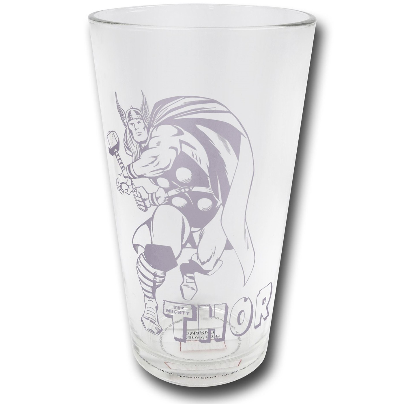 Thor Etched Print Pint Glass