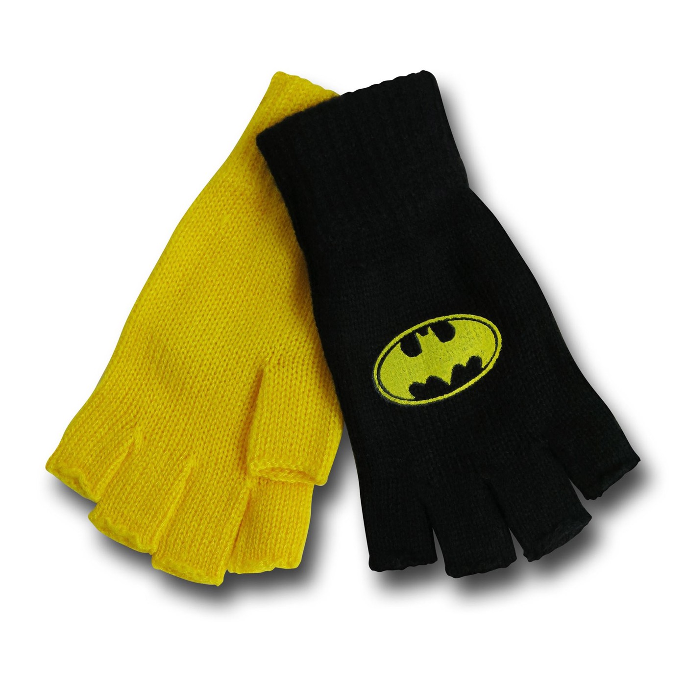 Batman Black & Yellow Fingerless Gloves