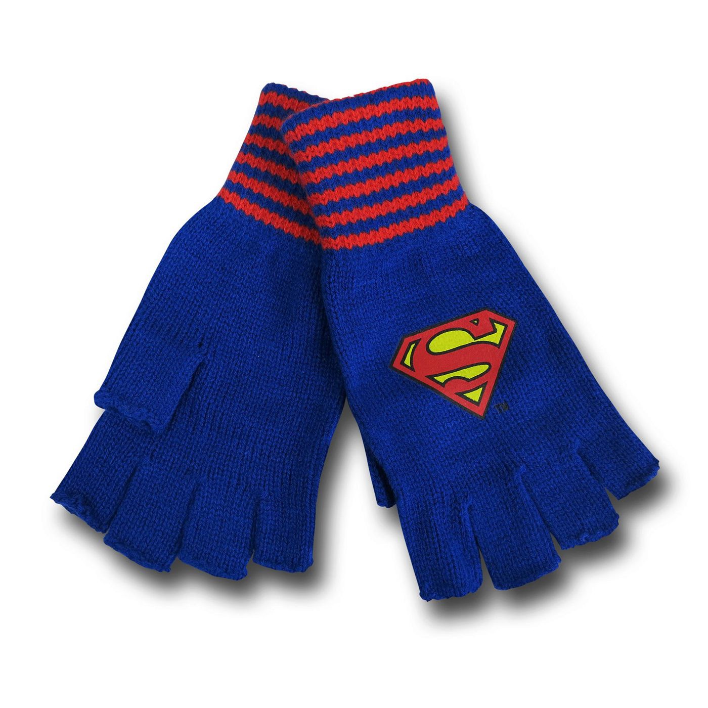 Superman Blue Fingerless Gloves