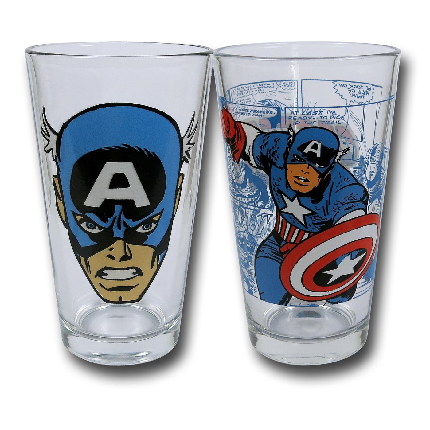 Captain America Face & Pose Pint 2-Pack