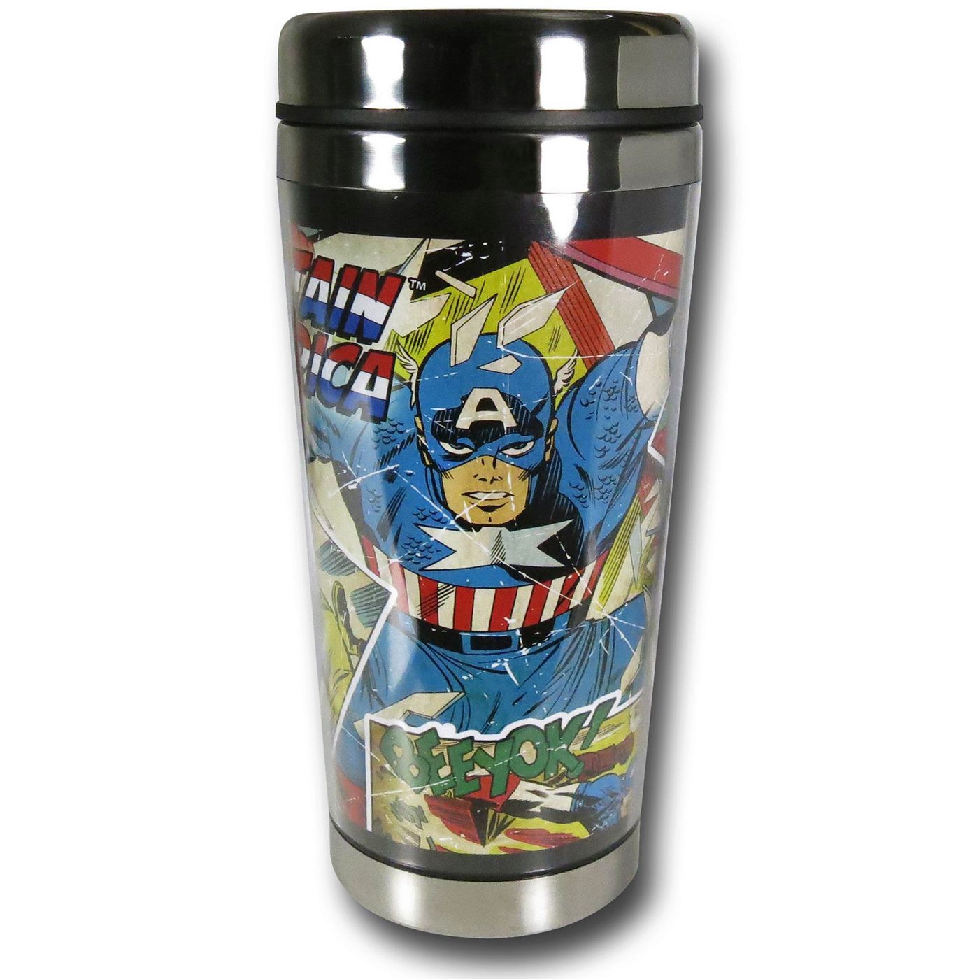 Captain America Silver Top Travel Mug