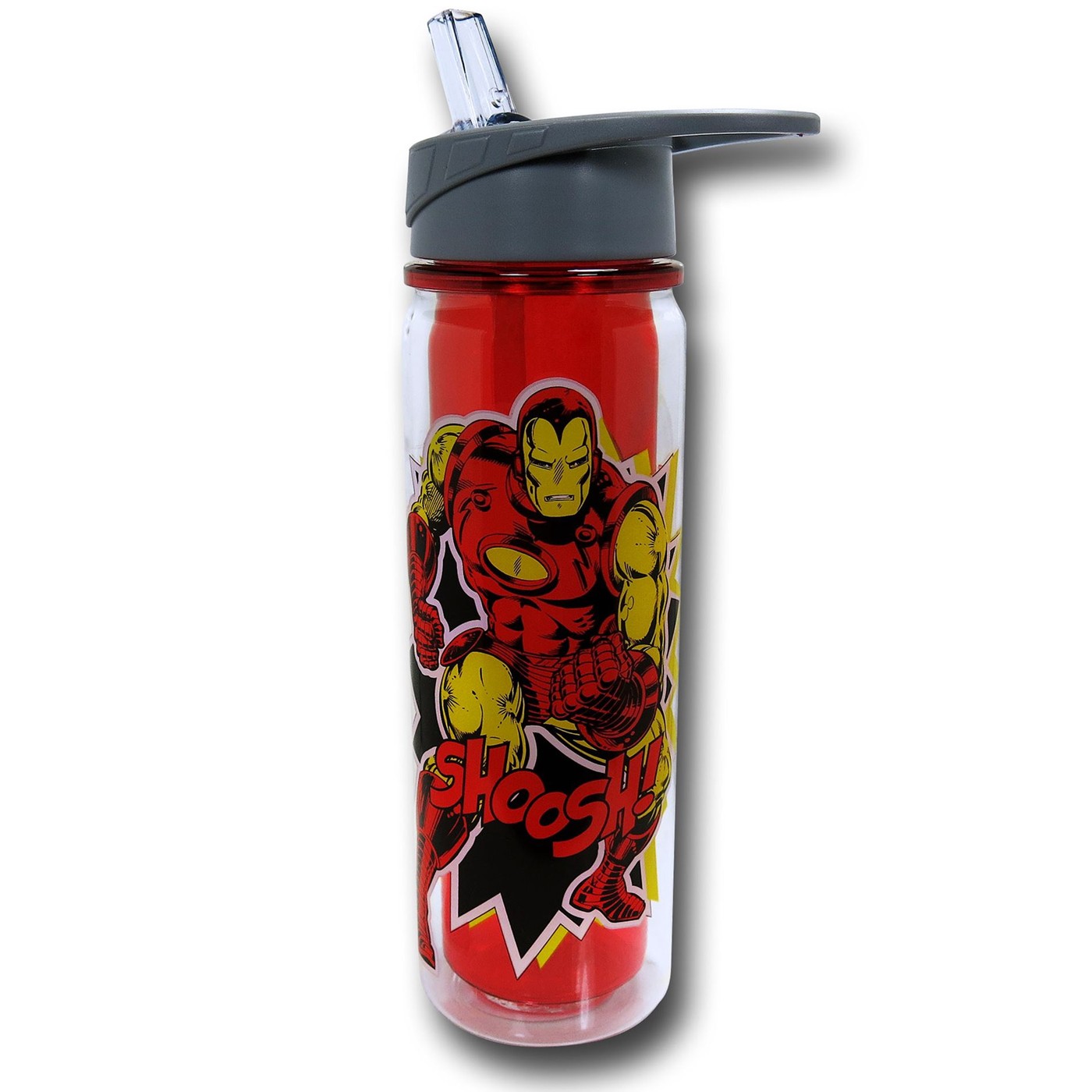 Vandor 26610 Marvel The Invincible Iron Man 18 oz Tritan Water Bottle, Red,  Black, and Yellow