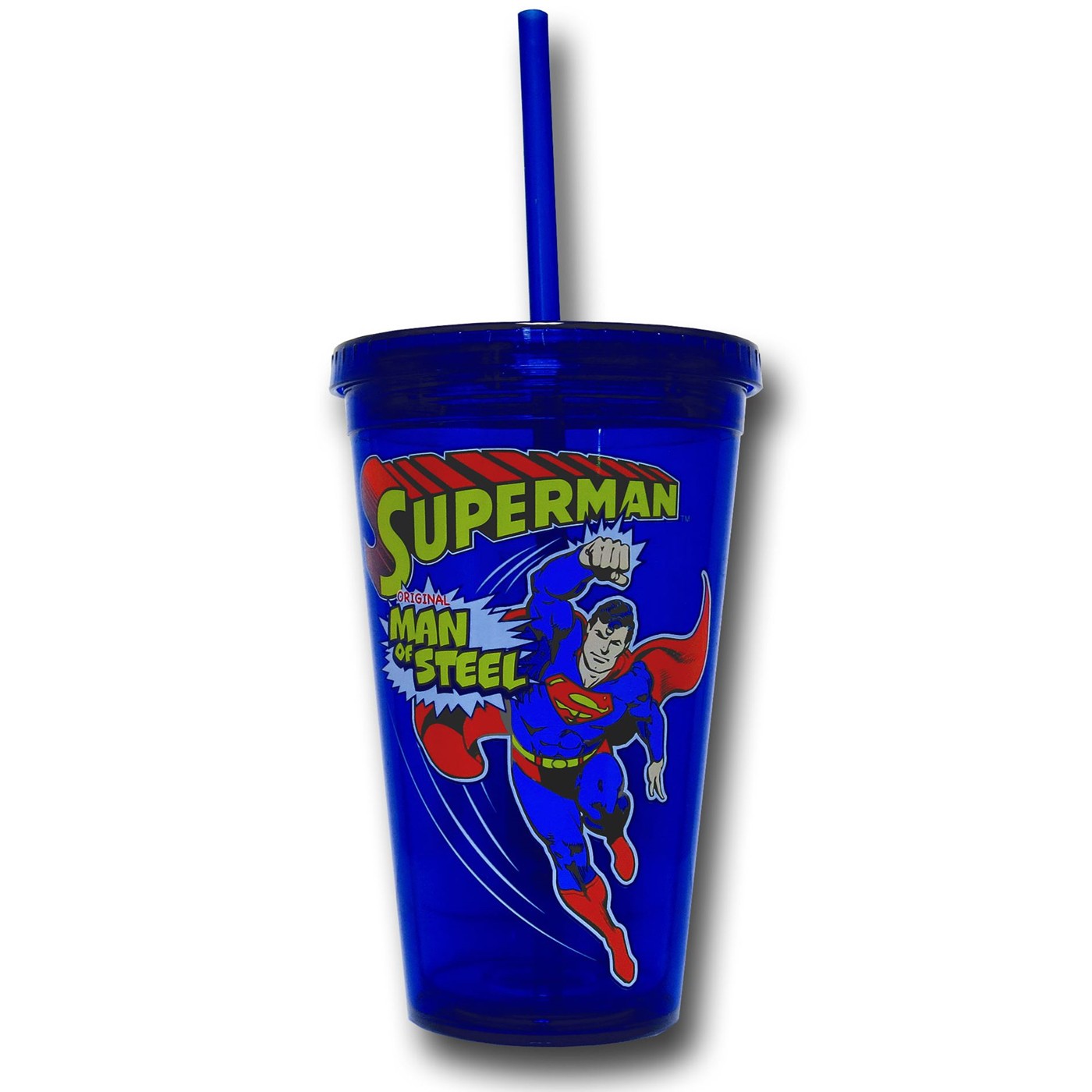Superman Man of Steel 16oz Cold Cup with Straw
