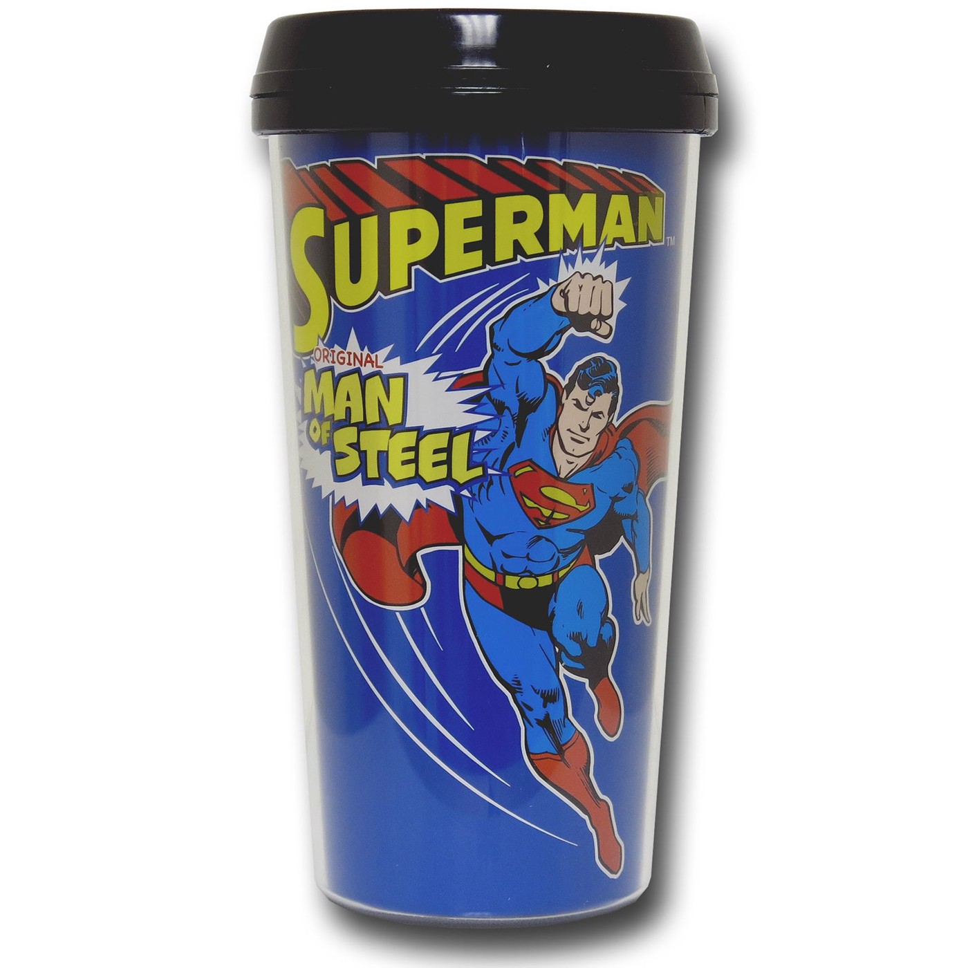 Superman Man of Steel 16oz Plastic Travel Mug