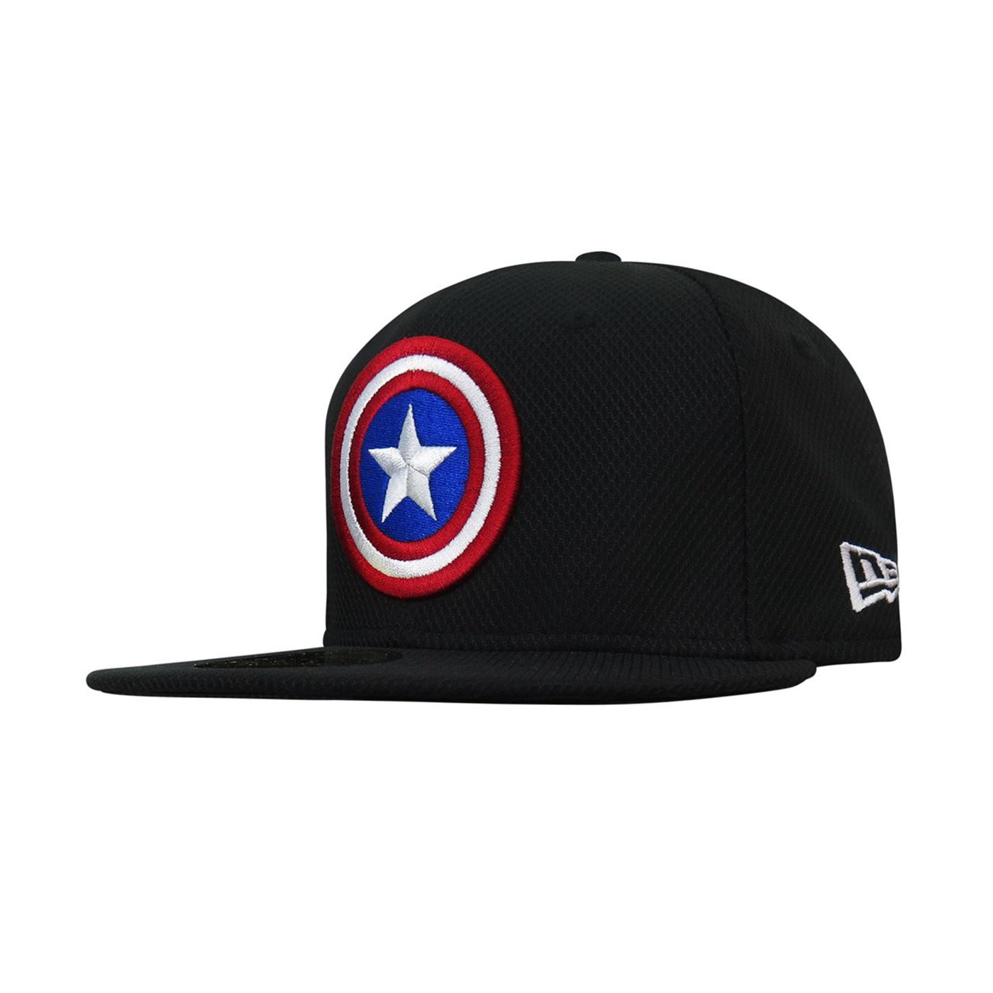 Captain America Shield Black 59Fifty Fitted Hat