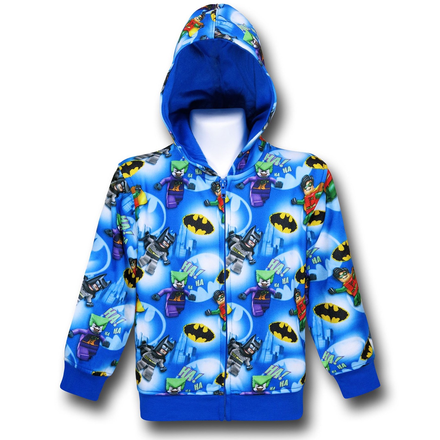 Batman LEGO Blue All-Over Print Kids Hoodie