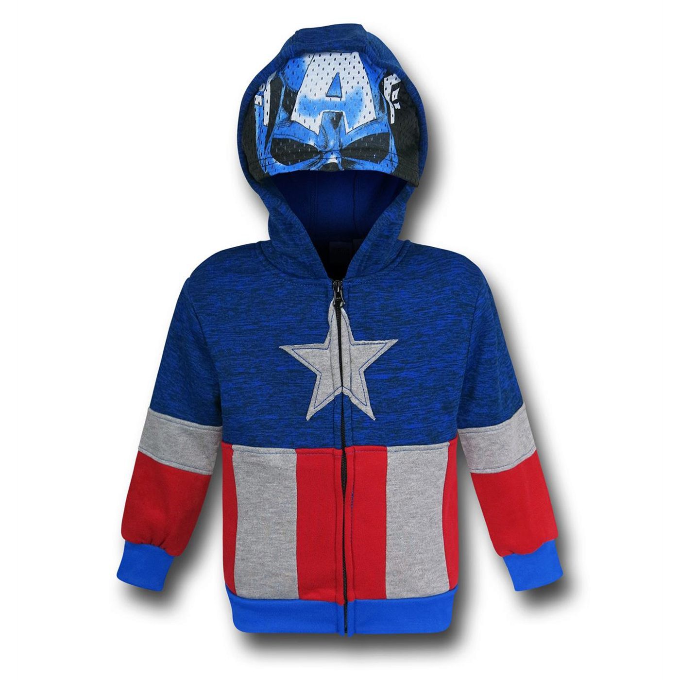 Captain America Costume Kids Zipper Hoodie