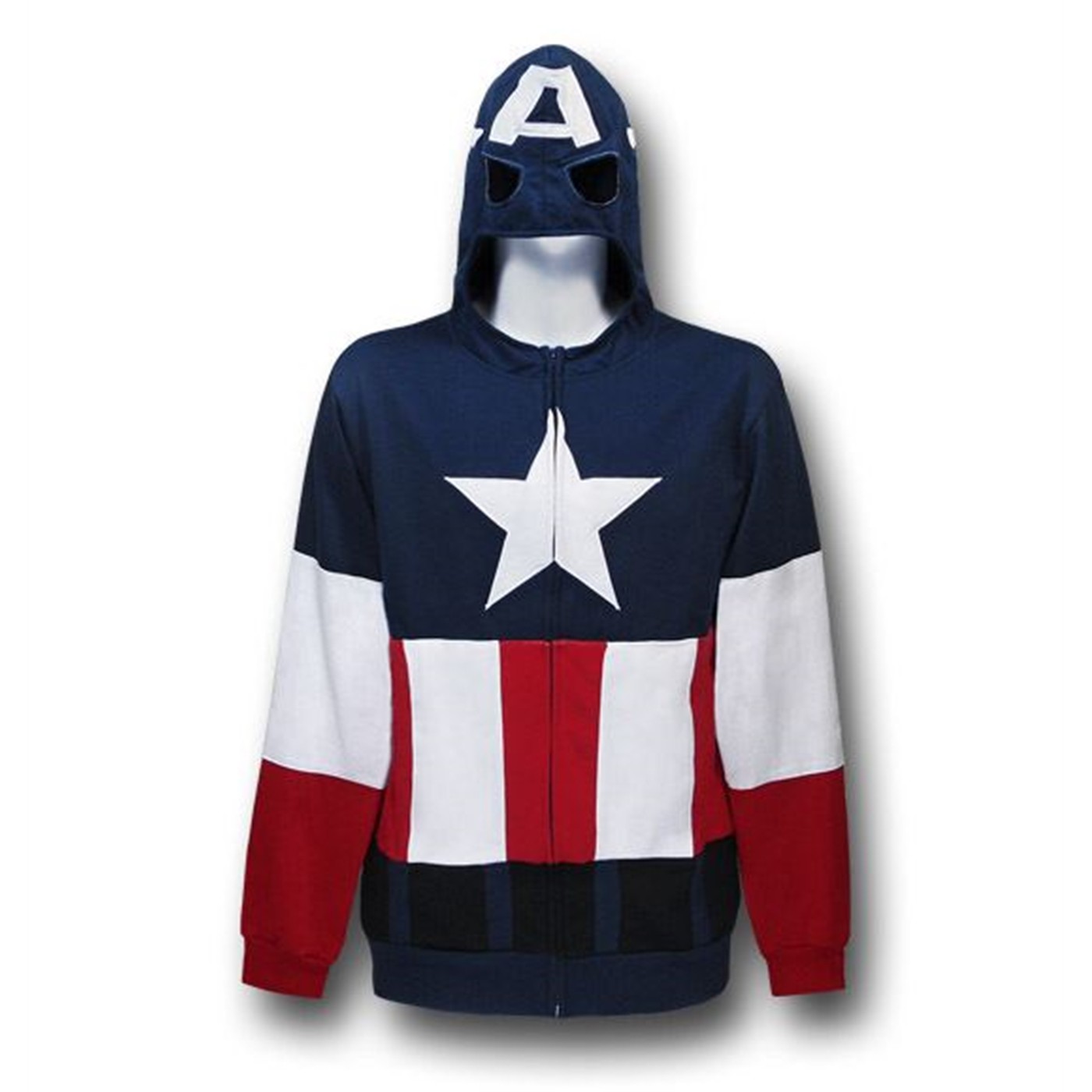 Captain America Costume Hoodie w/Eye Holes
