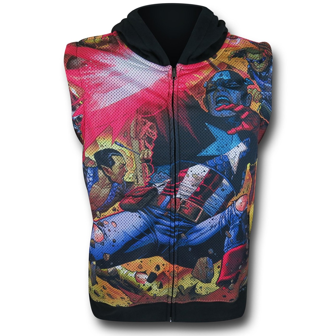 Captain America Zip Hooded Youth Vest w/ Sleeves