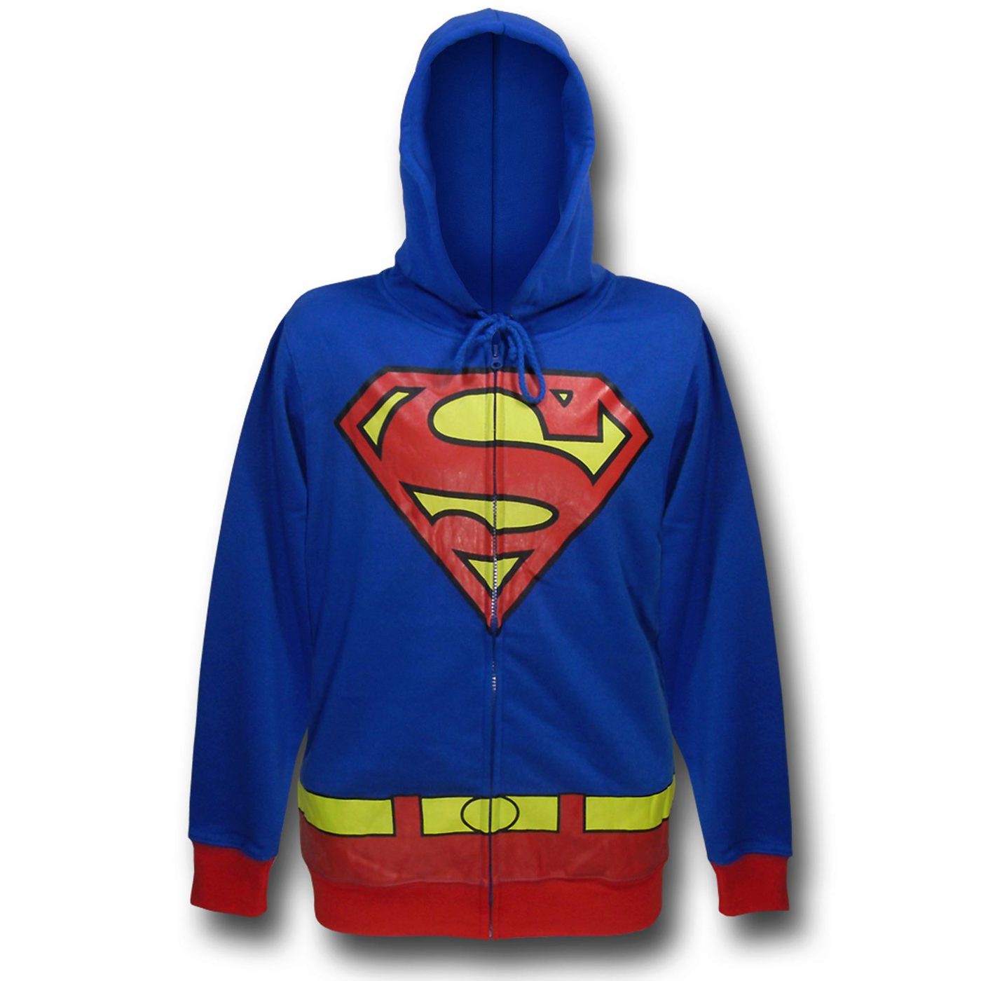 Superman Men's Costume Hoodie With Red Cuffs