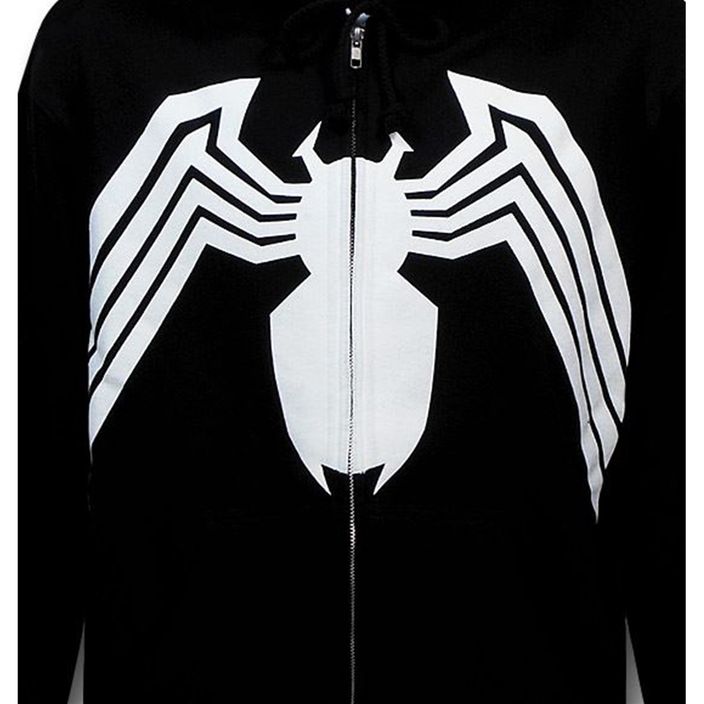 Venom Symbol Black Zip-Up Hoodie