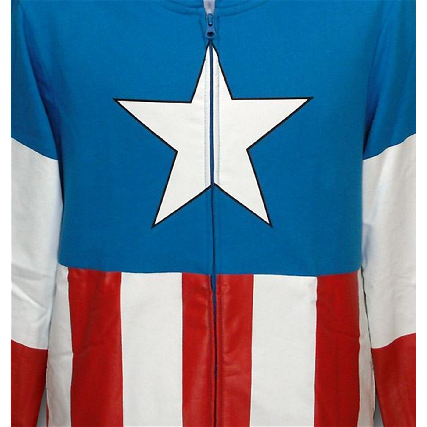 Captain America Light Blue Zip-Up Costume Hoodie