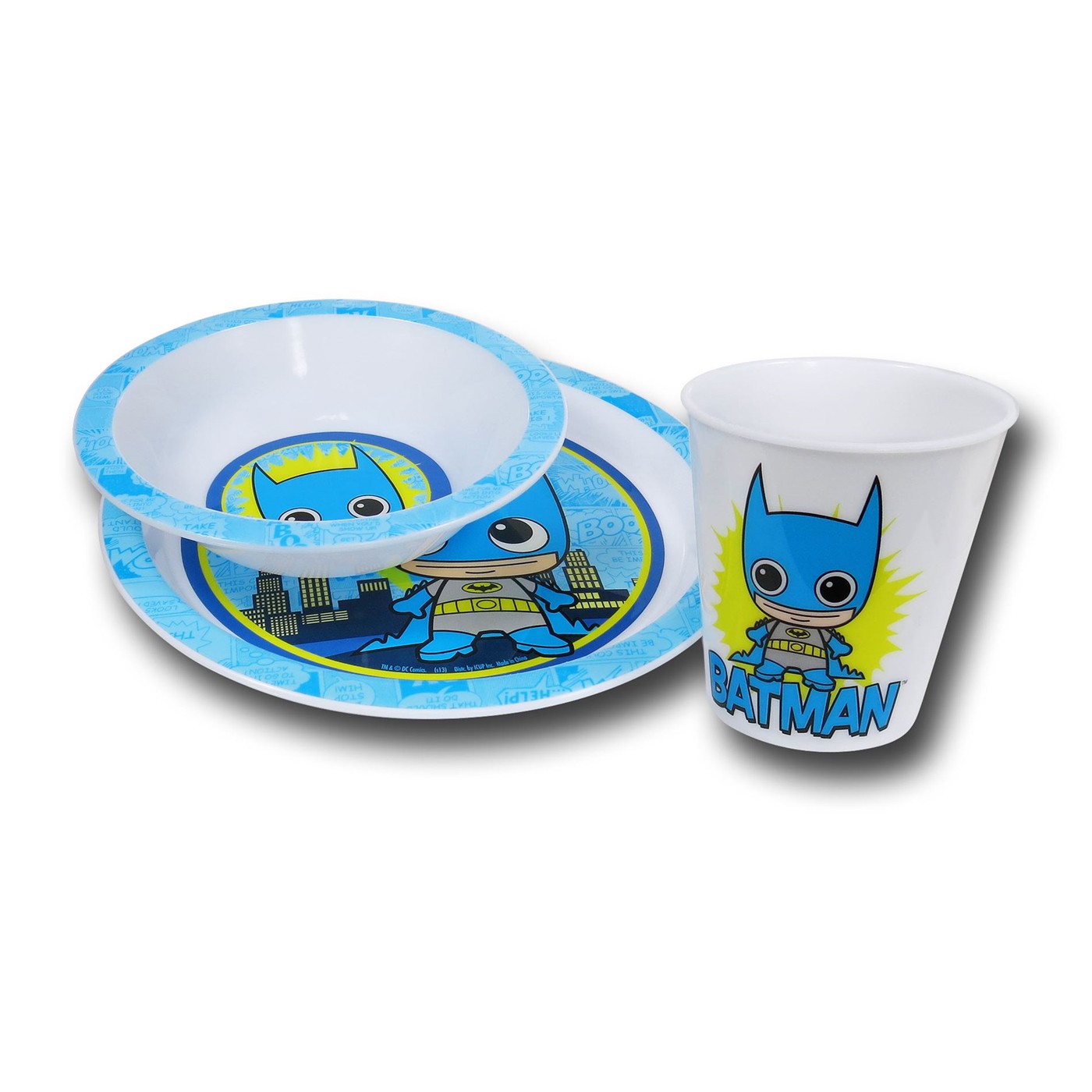 Batman Kawaii Kids 3-Piece Dish Set
