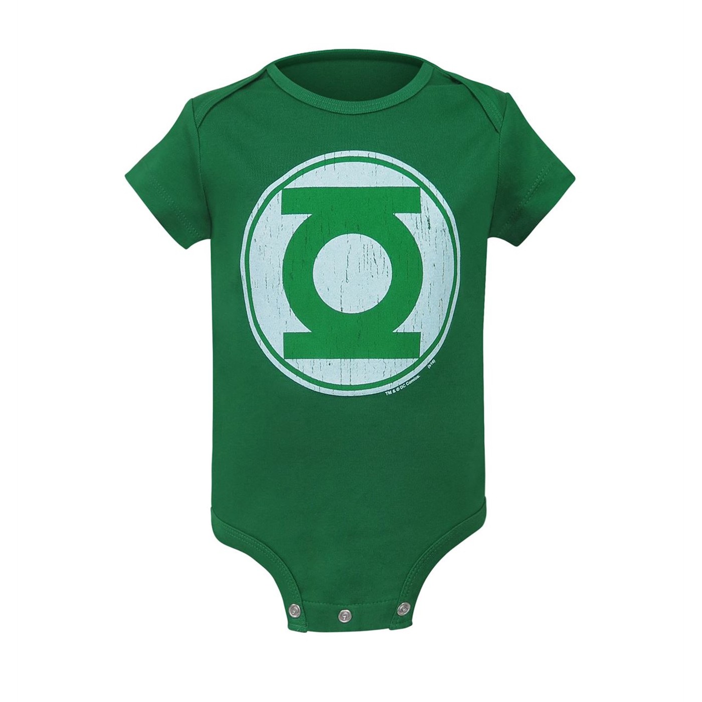 Green Lantern Modern Symbol Distressed Infant Snapsuit