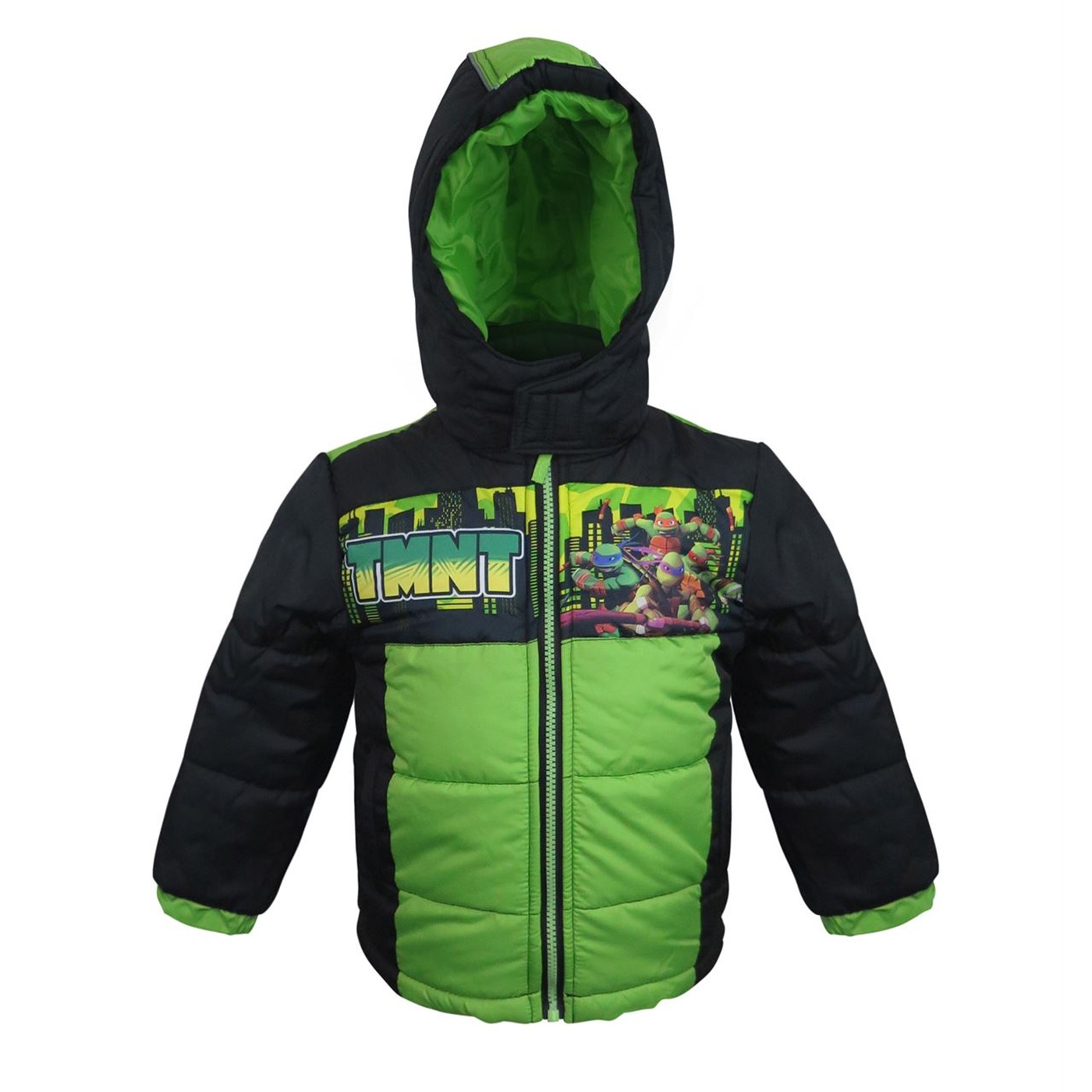 TMNT Kids Green Puffer Jacket