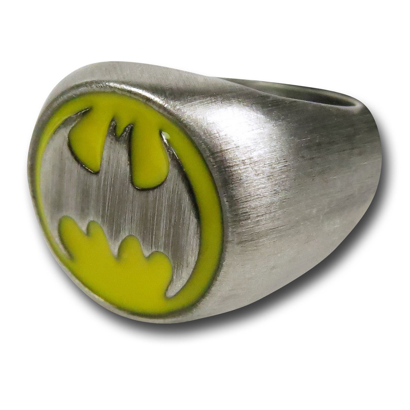 Batman Symbol Brushed Nickel Ring