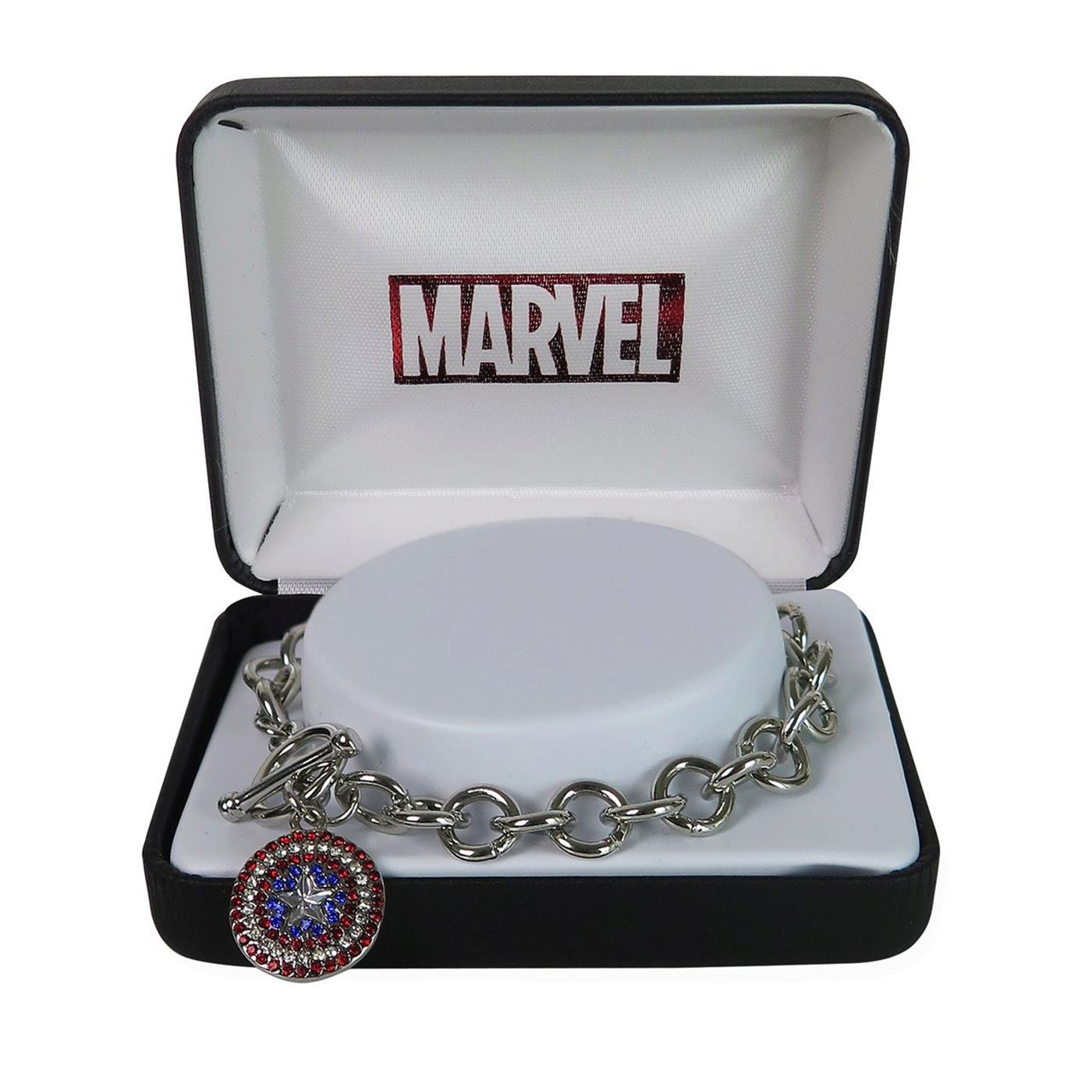 Captain America Stainless Steel Plated Charm Bracelet