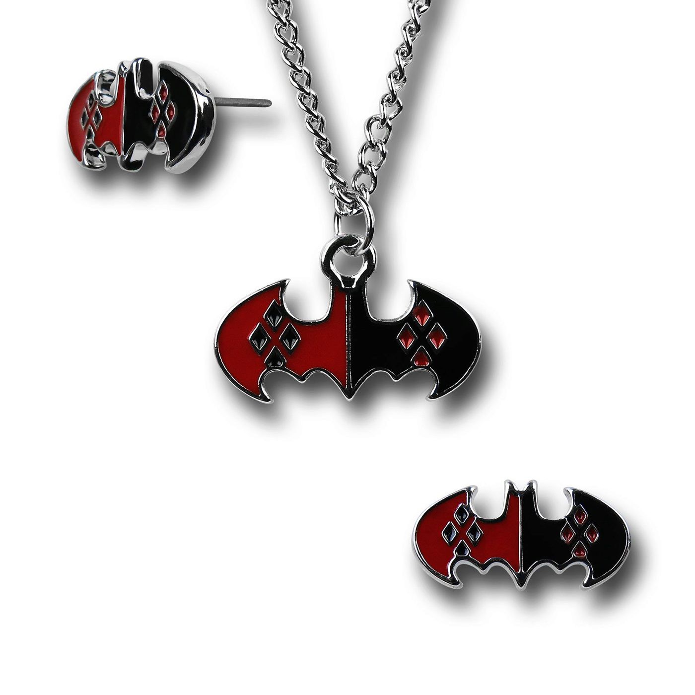 Harley Quinn Necklace & Earring Set