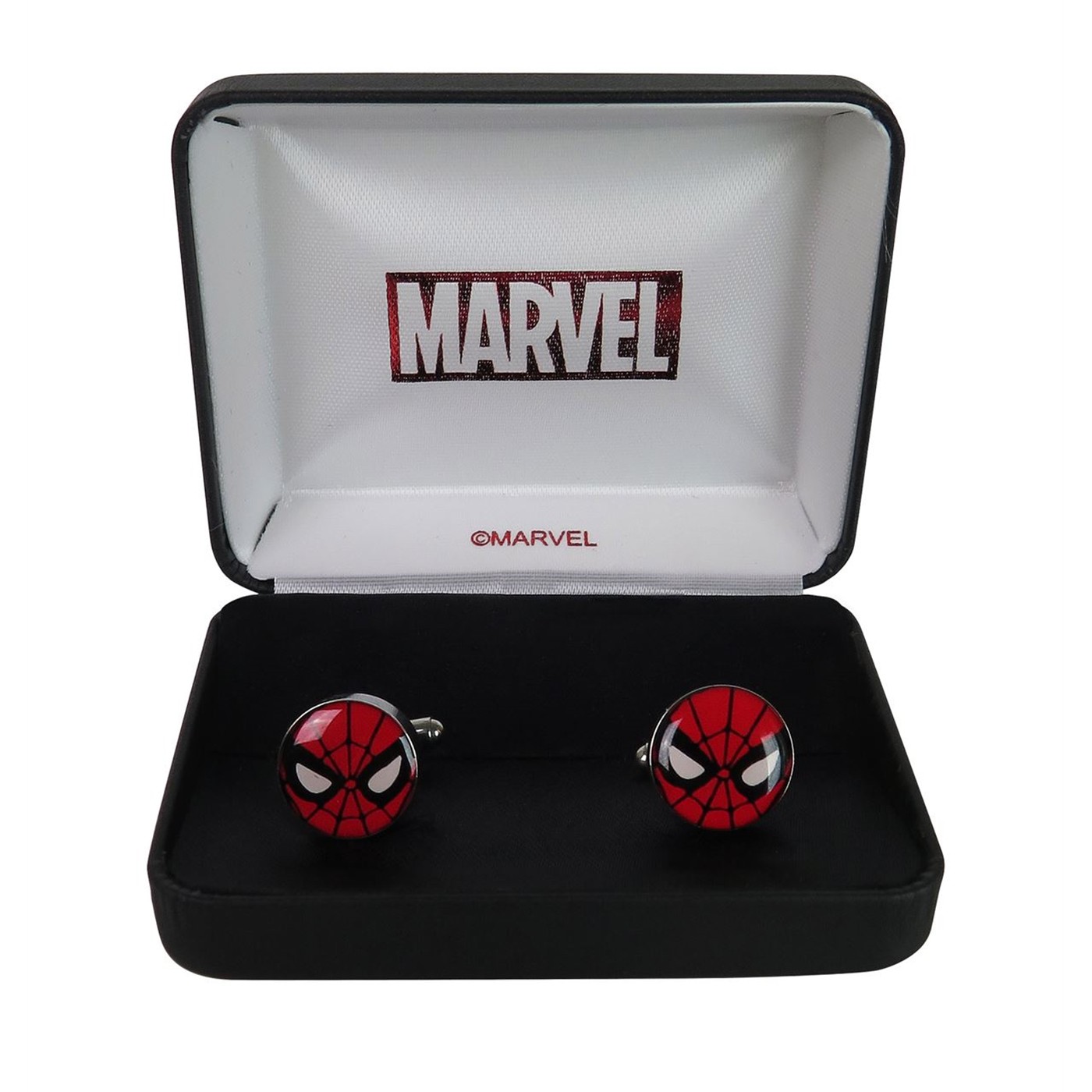 Spiderman Mask Stainless Steel Plated Cufflinks