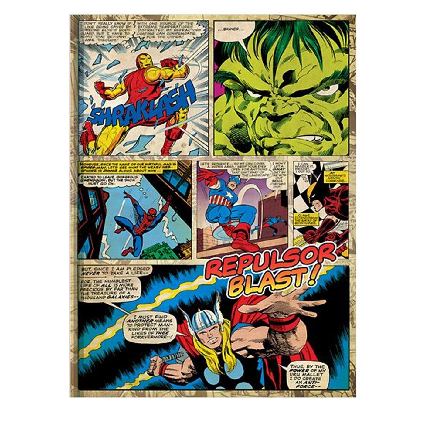 Marvel Retro Comic Panels Journal