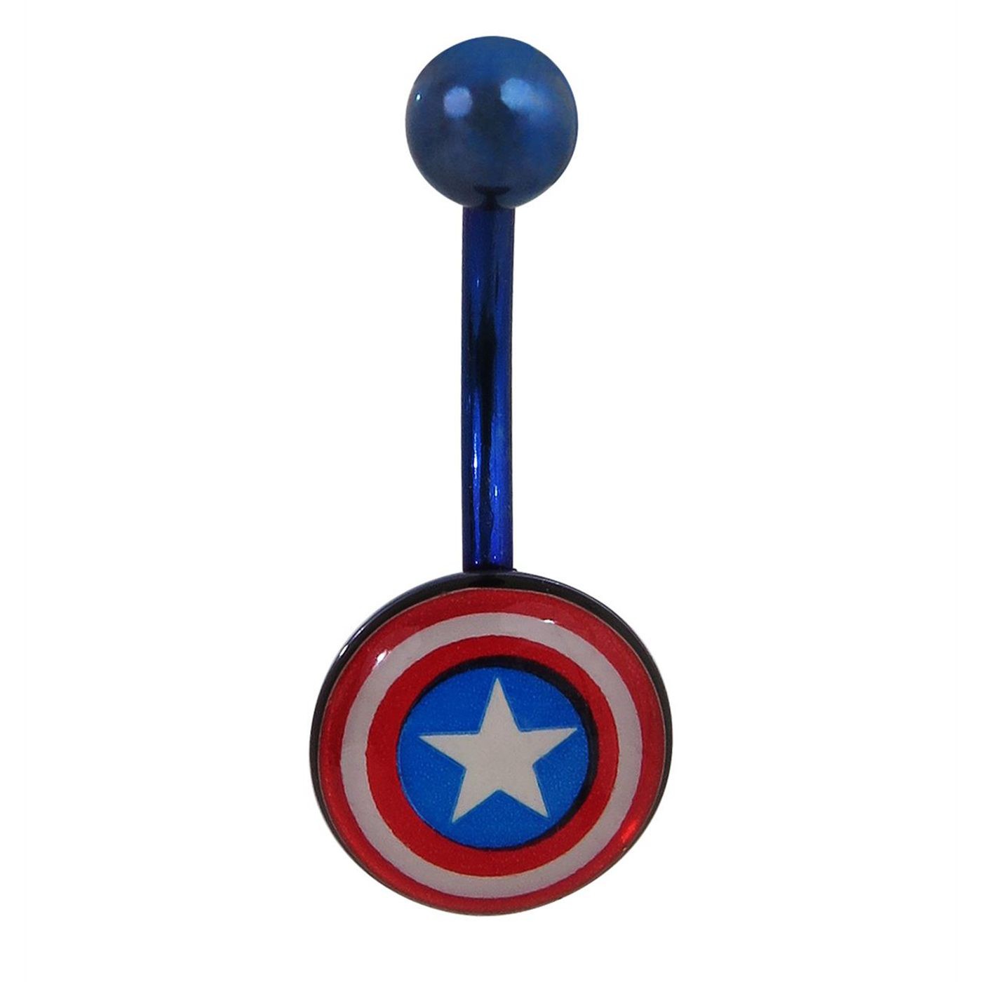 Captain America 14G Stainless Steel Shield Belly Button Ring