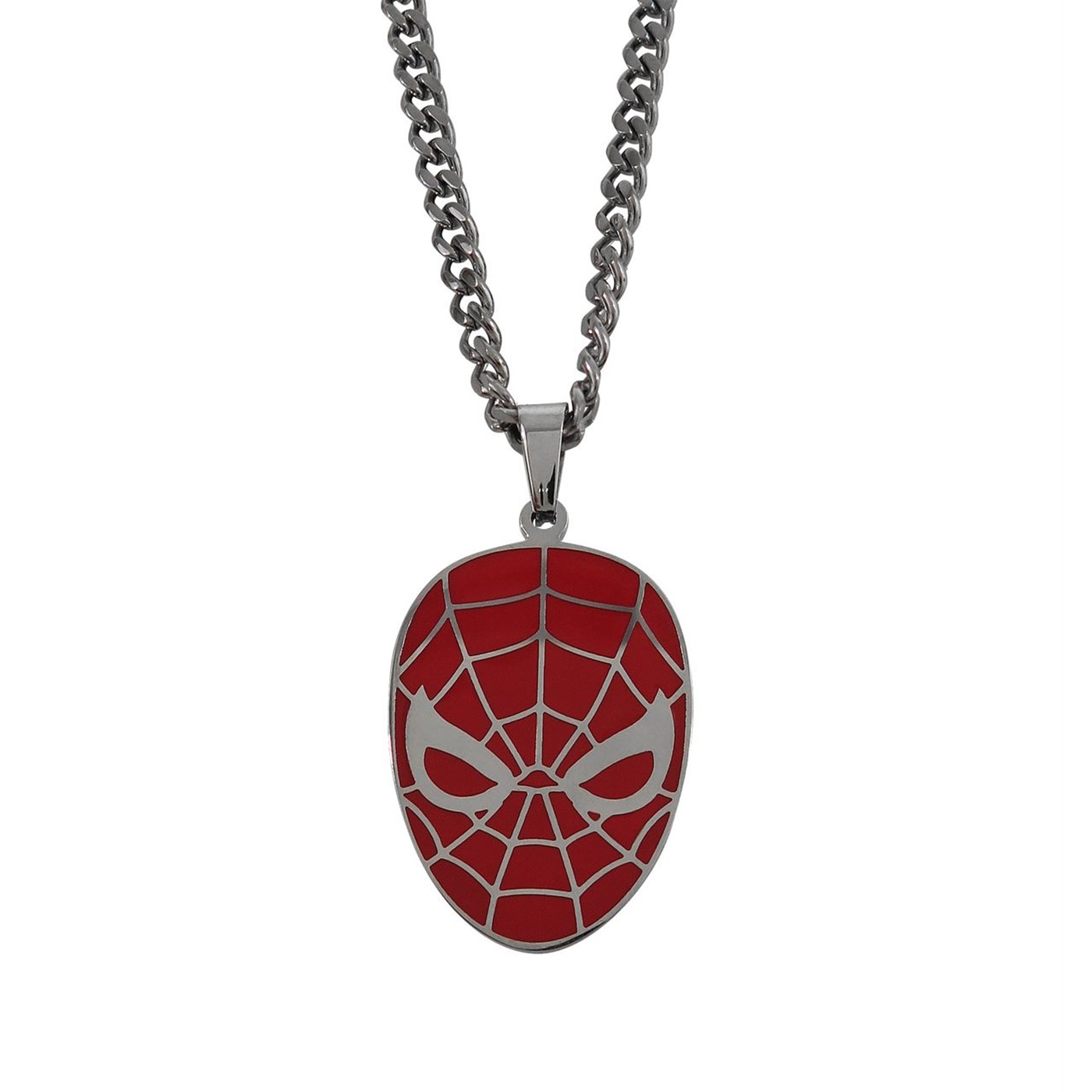 Spiderman Red Stainless Steel Pendant Necklace