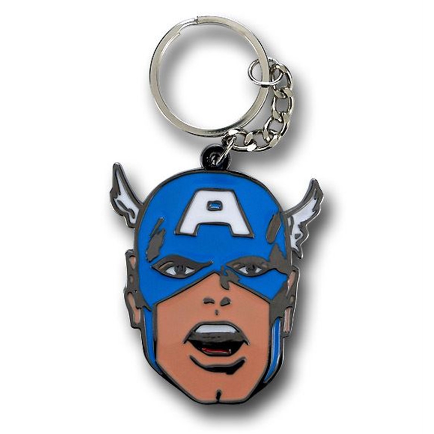 Captain America Big Face Metal Key Chain