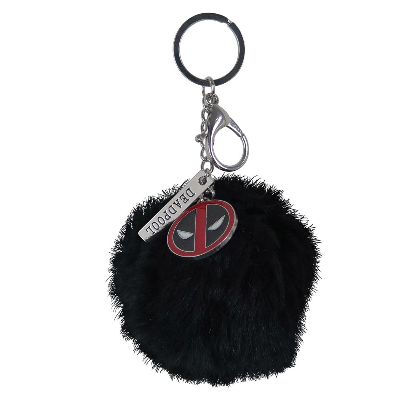 Deadpool Furry Pom Pom Handbag Charm Keychain
