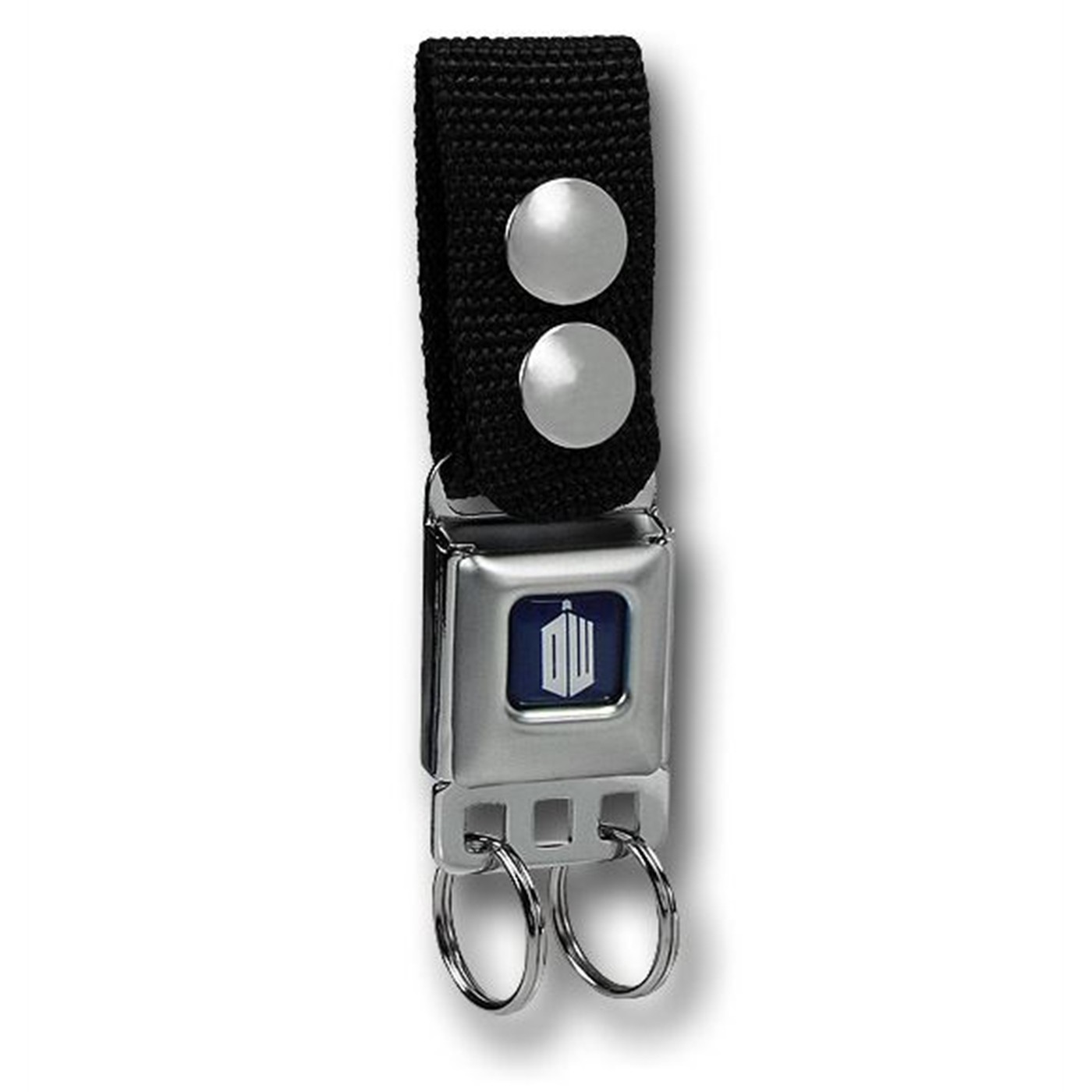 Doctor Who Logo Seatbelt Keychain w/Snap-On Belt Loop