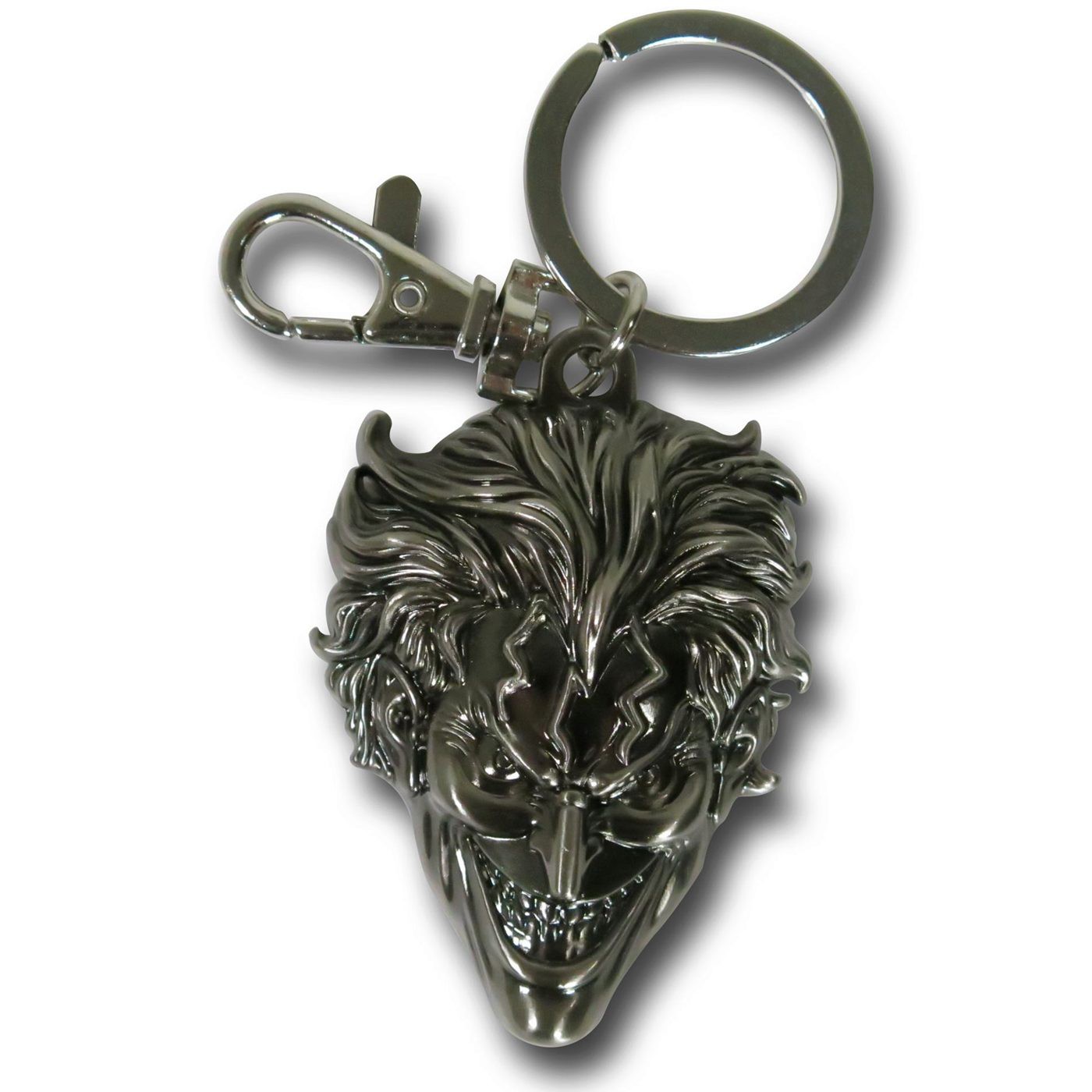 Joker Head Pewter Keychain