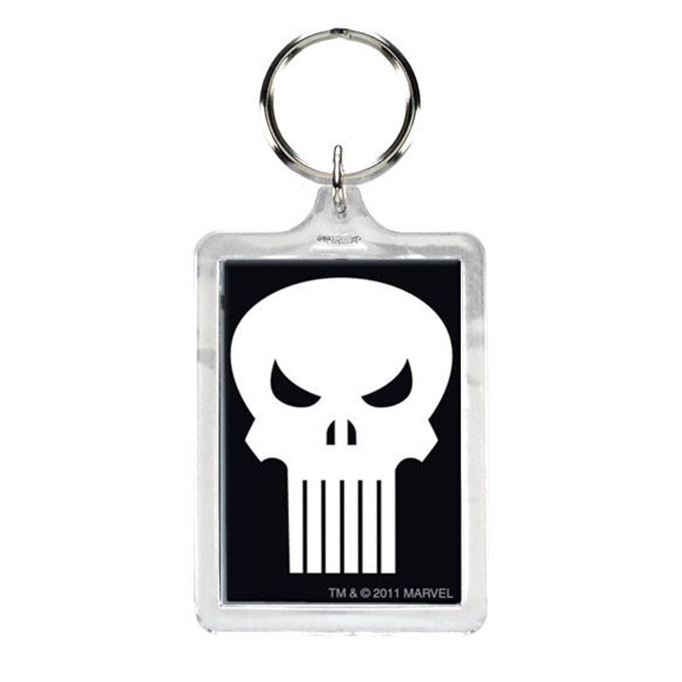 Punisher Symbol Lucite Keychain