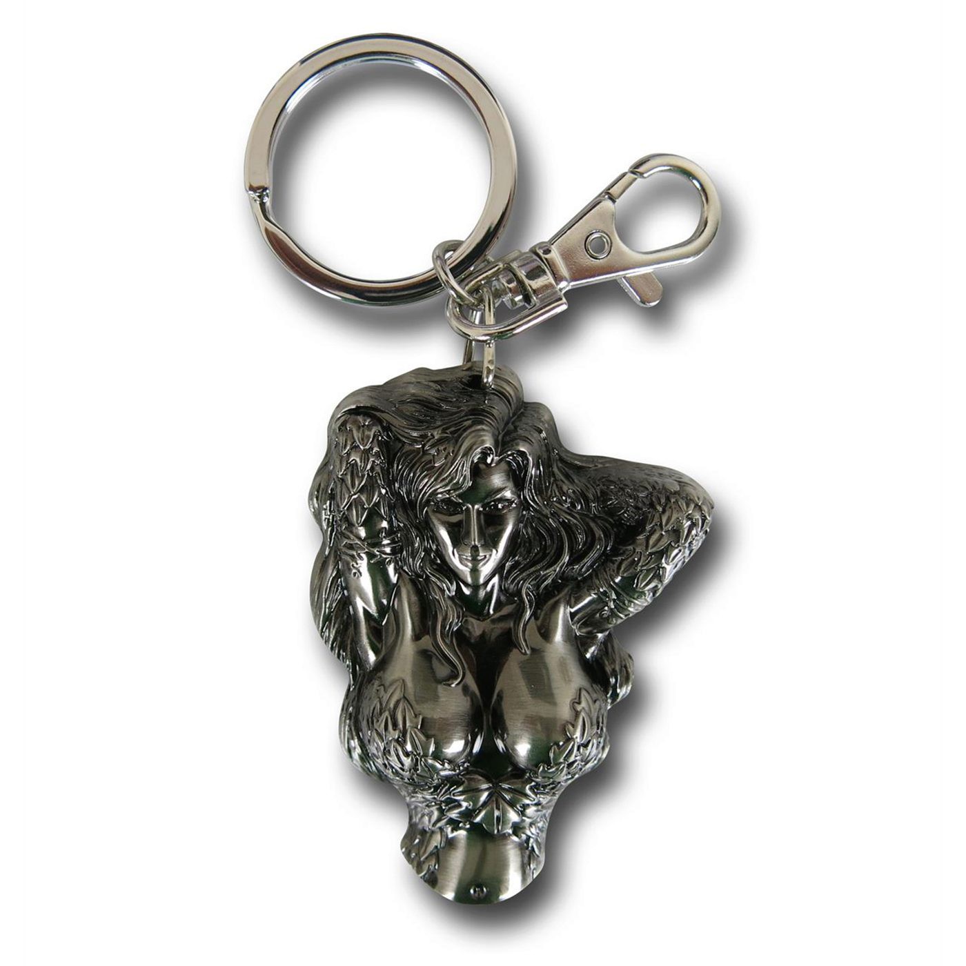 Poison Ivy Bust Pewter Keychain