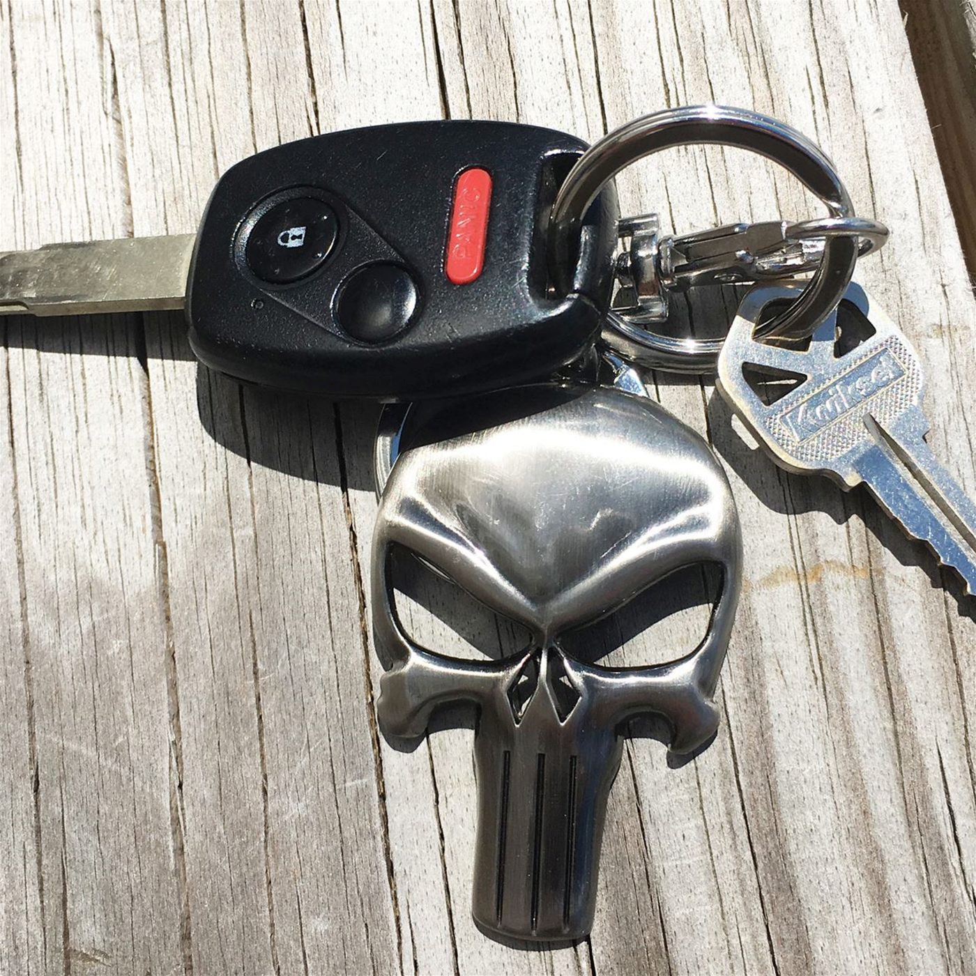 Punisher Symbol Shiny Pewter Keychain