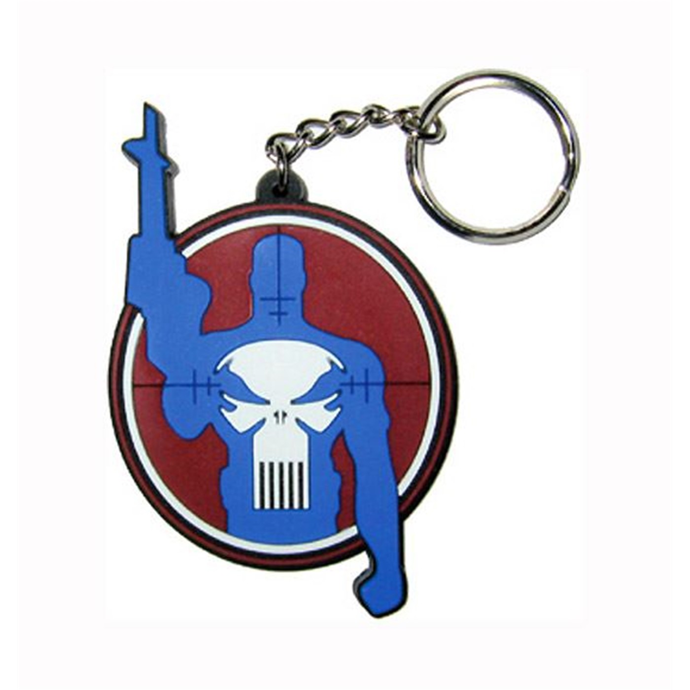 Punisher and Target Rubber Keychain