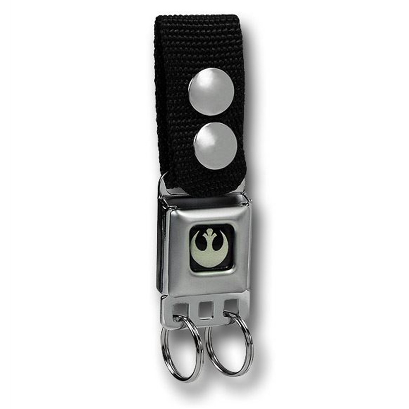 Rebel Seatbelt Keychain w/Snap-On Belt Loop