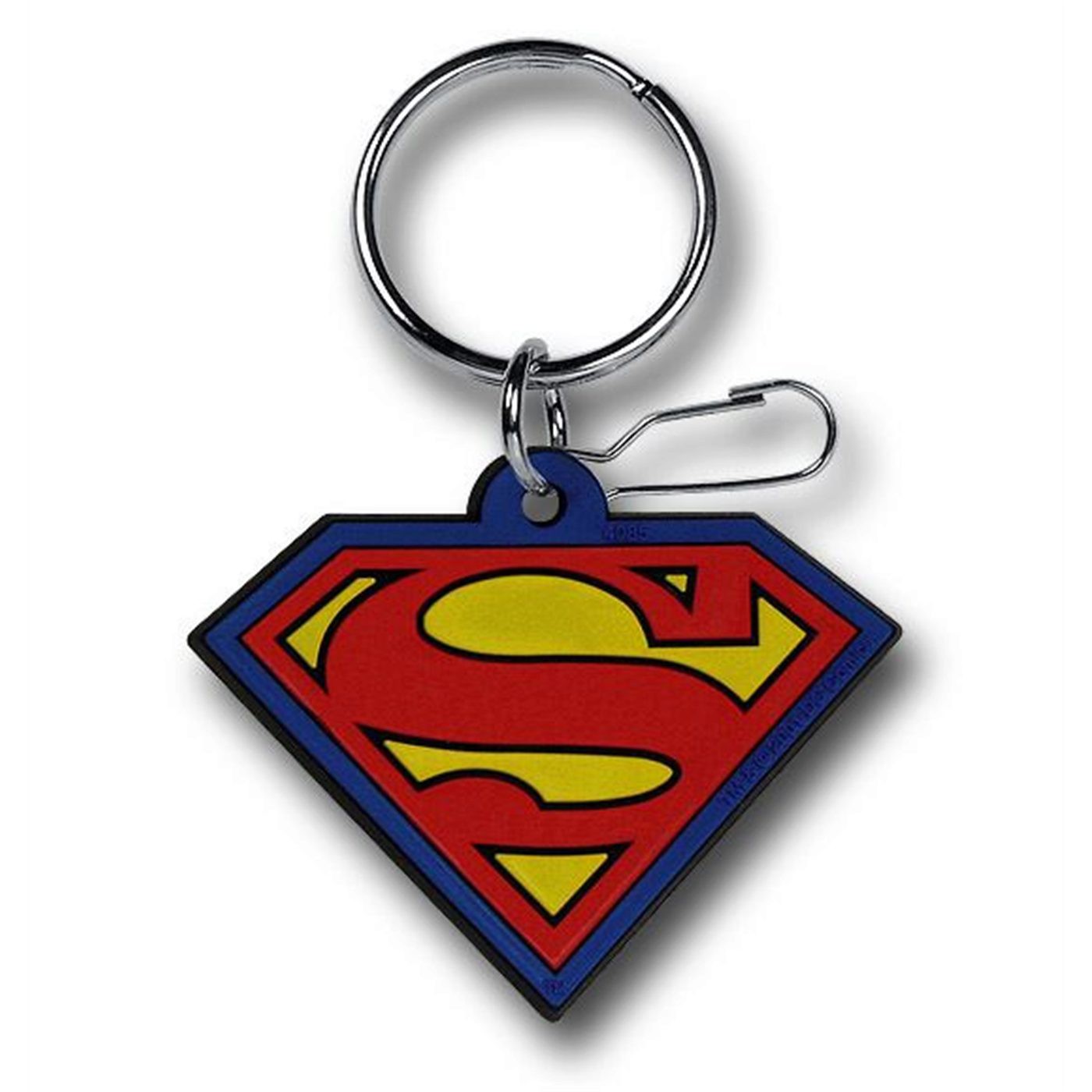 Superman Color Symbol Rubber Keychain