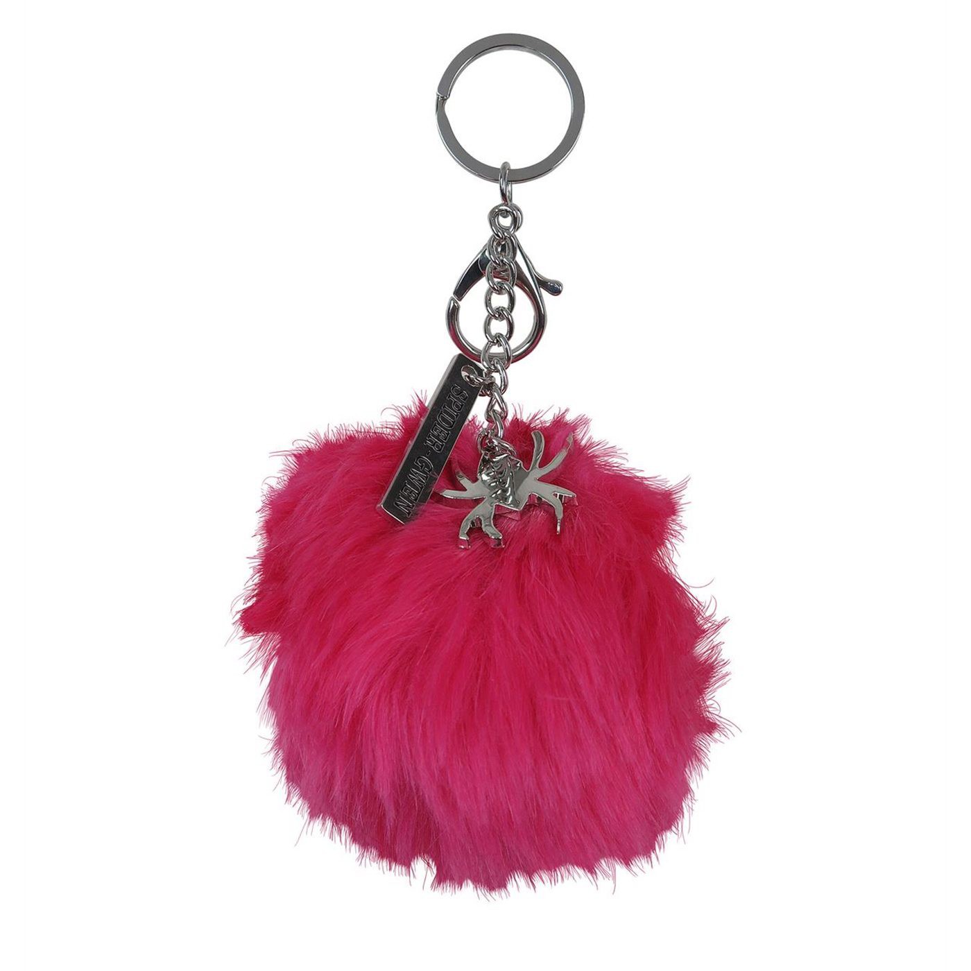 Spider Gwen Furry Pom Pom Handbag Charm Keychain