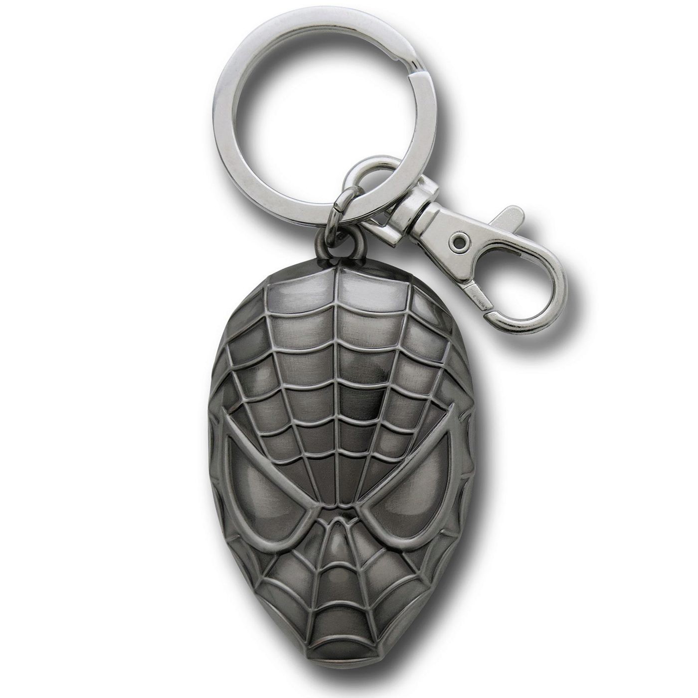Spider-Man Shiny Head Pewter Keychain