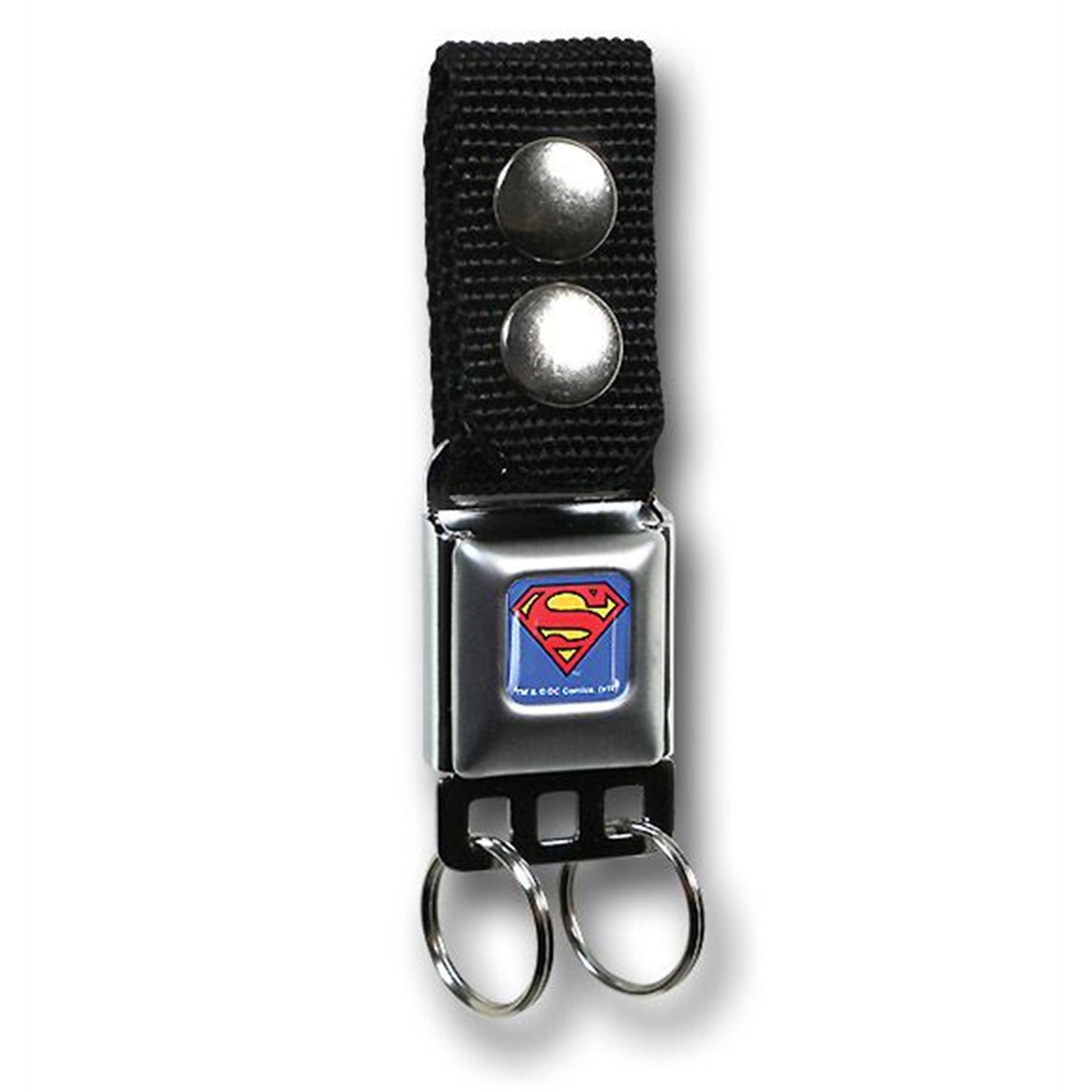 Superman Seatbelt Keychain w/Snap-On Belt Loop