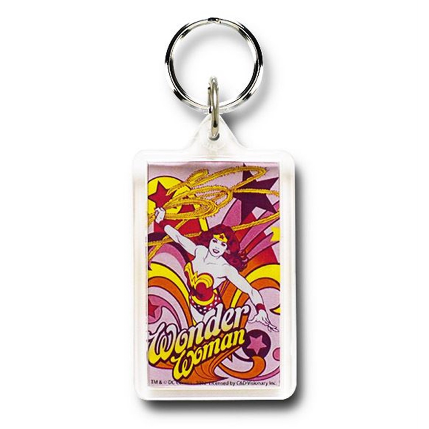 Wonder Woman Pink Lucite Keychain