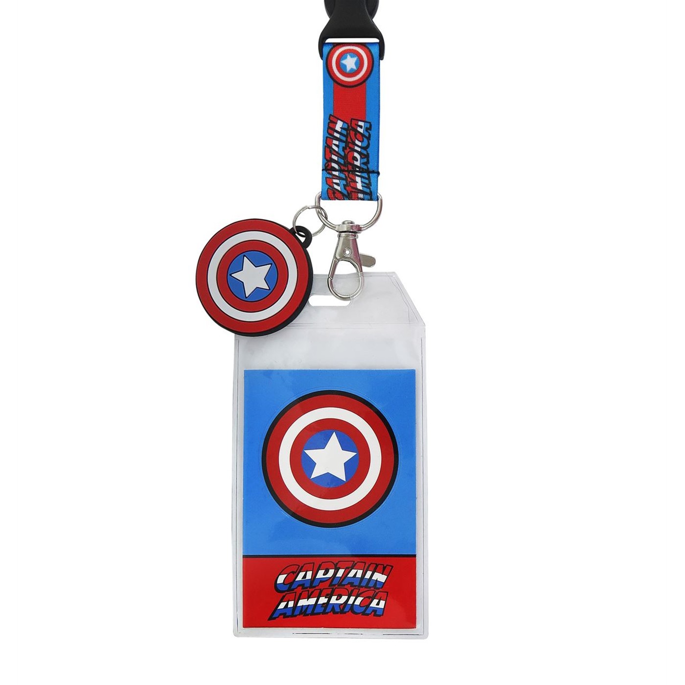 Captain America Classic Hero Lanyard with PVC Charm