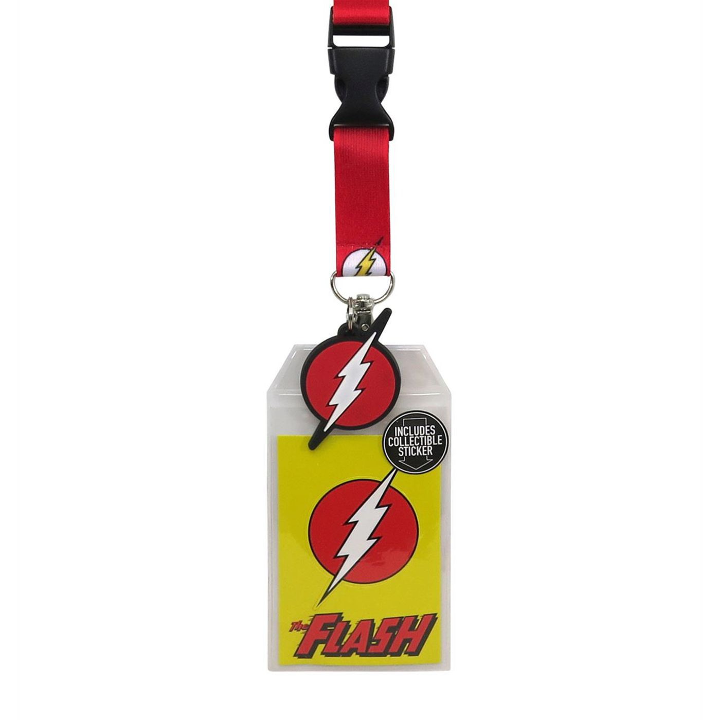 Flash Red and Yellow Logo Lanyard with PVC Charm