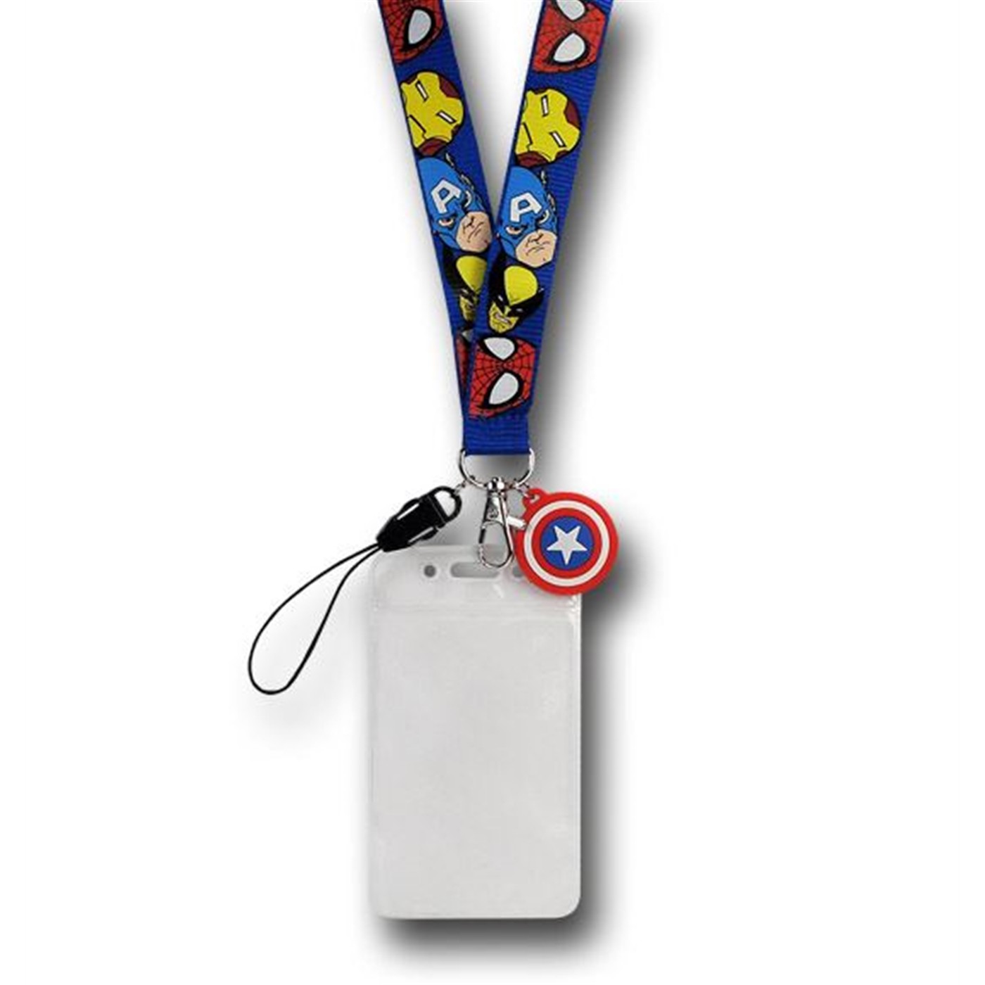 Marvel Faces Lanyard with Captain America Shield