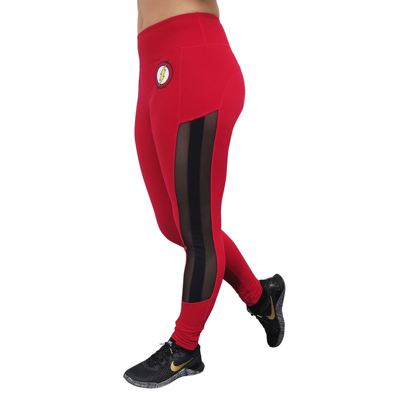 Flash Symbol Active Leggings with Mesh Sides