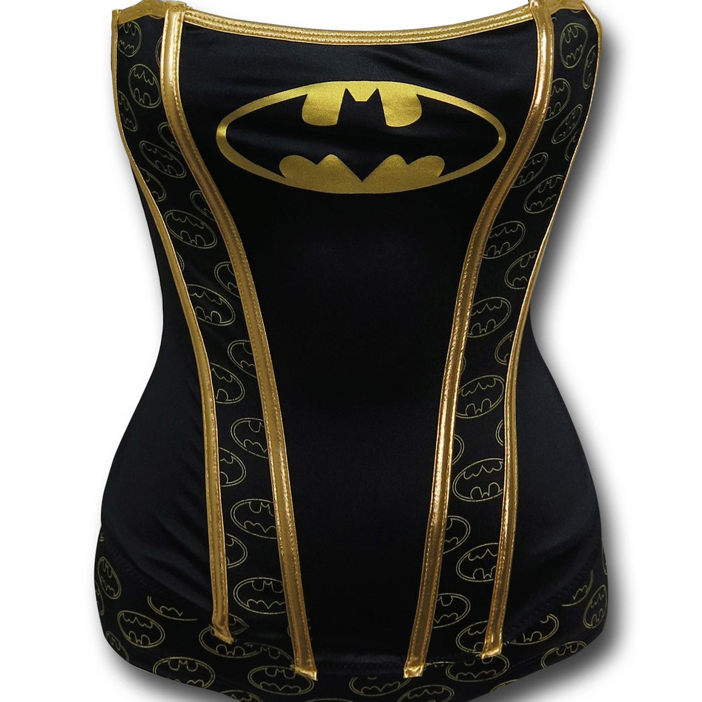 Batgirl Stretch Satin Women's Corset & Panty Set