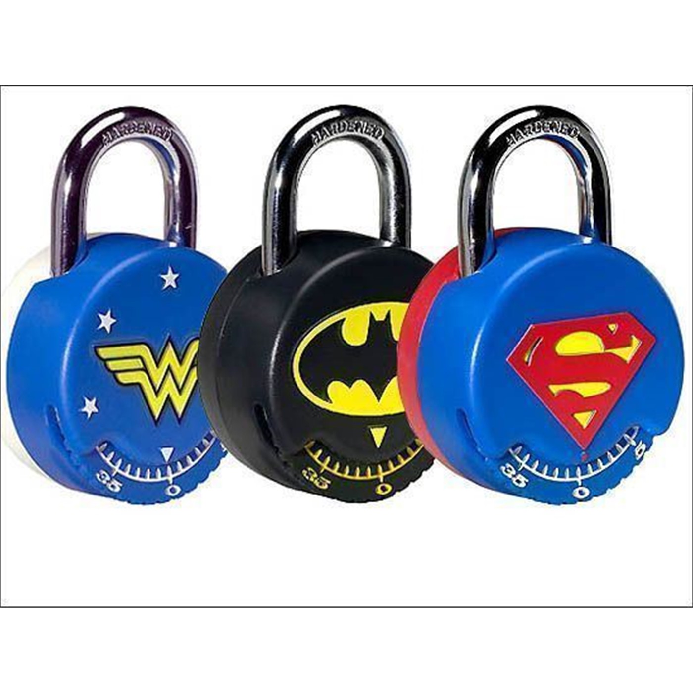 Superman, Batman, Wonder Woman Lock Set
